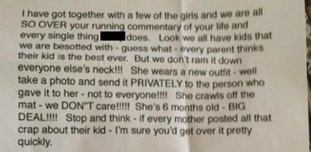 Mother Shares Mean Letter Berating Her for Posting About Daughter on Facebook