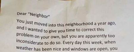 PIC: This Neighbour Has A Serious Problem With A Child Playing In Their Own Garden