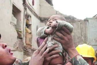 PICTURE: Baby Pulled from the Rubble in Nepal 22 Hours After Earthquake