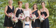 PIC: A Flower Girl Swooped In For A Wedding Kiss In This Hilarious Family Snap