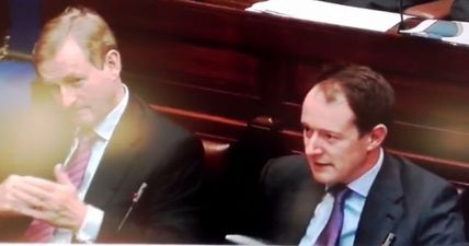 WATCH: Enda Kenny Was Caught Reacting To Mary Lou McDonald’s Comments During The Budget