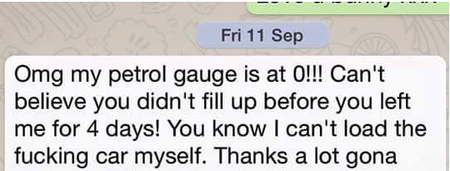 Woman REEFS Her Husband Over Empty Petrol Tank – Has To Backtrack Very Quickly