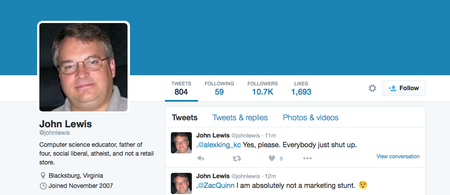 Everyone Has Been Tweeting The Wrong @JohnLewis and It’s Hilarious