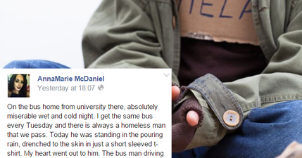 Irish Bus Driver Praised For Random Act Of Kindness To Shivering Homeless Man