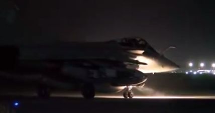 French Fighter Jets Launch Air Strike On IS Strongholds In Syria