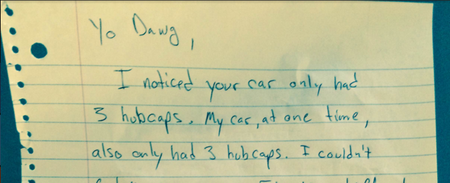 A Random Act Of Hubcap Kindness Has Cheered Our Day Right Up
