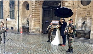 PIC: This Wedding Snap Taken From The Streets Of Brussels Yesterday Is Going Viral With A Pretty Important Message