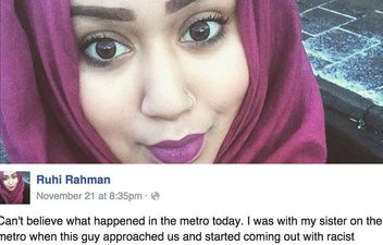 Muslim Woman Thanks Train Passengers For Defending Her Against Racist Abuse On Train