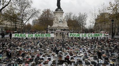 Over 20,000 Shoes Represent Crowds At Paris Climate Change Protest