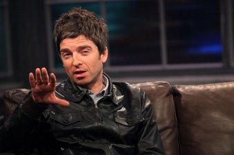How does Noel Gallagher escape paparazzi? Hides behind an Irish band’s CD of course…