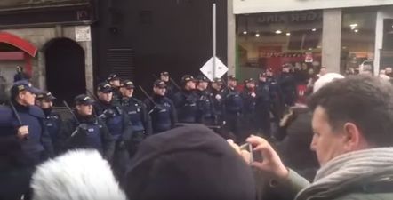 WATCH: Footage Shows Garda Stand-off As Tension Mounts On O’ Connell Street