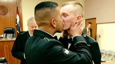 PIC: The Brilliant Reason This Married Military Couple’s First Kiss Is Sweeping The Internet