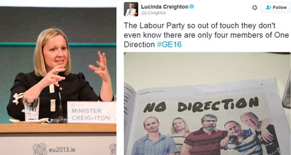 PIC: Lucinda Creighton And the Labour Party Are Having The Oddest Twitter Spat Ever Featuring One Direction