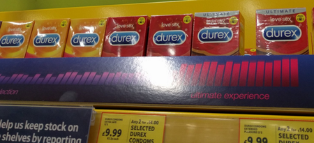 PIC: Tesco Apologises For Unfortunate Condom Placement Mistake