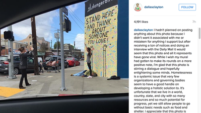 An Image of a Girl Posing For a Photo in Front of a Homeless Man Has Sparked Outrage Online