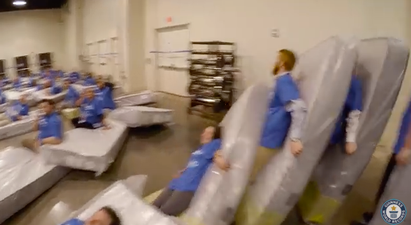 WATCH: World Record Broken For Largest Human Mattress Dominoes