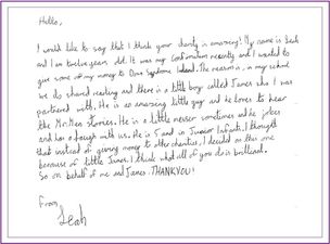 PIC – This 12 year-old wrote a lovely letter to Down Syndrome Ireland