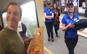 This train passenger has dawned a new era in pizza delivery