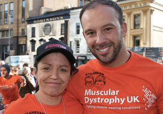 Buncrana mother Louise James and Davitt Walsh ran the Belfast Marathon in memory of her son