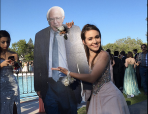 We spoke to the girl who took a cardboard cutout of Bernie Sanders to prom