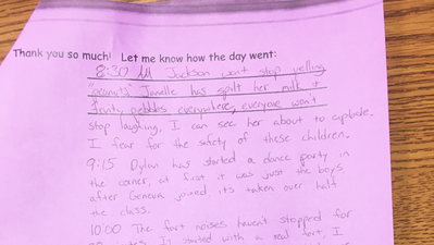 This hilarious report from a substitute teacher reminds us of the Hell they had to endure