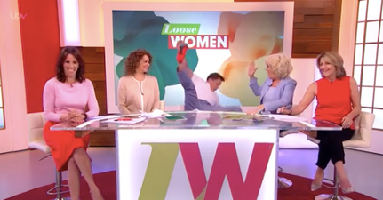 John Barrowman fell backwards off a chair LIVE on TV