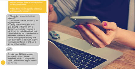 A dating app stood up for a woman in the best way possible when this guy really lost his cool 