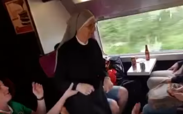 WATCH: Irish fans sing their hearts out with ‘Our Father’ for unsuspecting nun