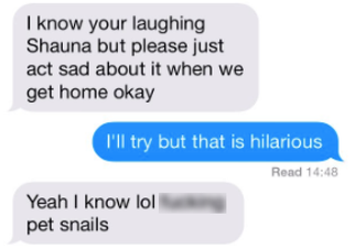 These texts about a teacher throwing out pet snails are hilarious