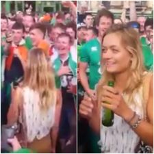 WATCH: Love is in the air for Irish fans as hundreds sing to one French girl