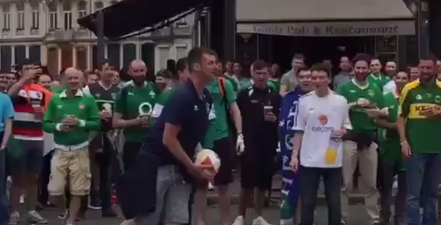This Irish fan may have a future career playing with the Boys in Green