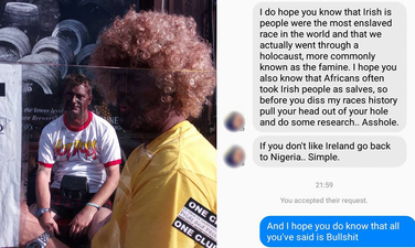 Photos of men in blackface outside Dublin pub sparks massive debate online.