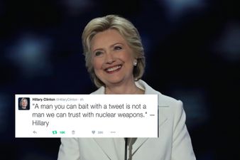 Hillary Clinton slams Trump, saying “little men” shouldn’t be president as she officially becomes the Democratic nominee