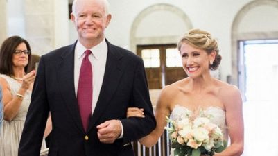 This bride walked down the aisle with the man who has her fathers heart