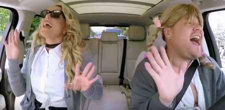 Britney pretty much mimed the WHOLE way through Carpool Karaoke