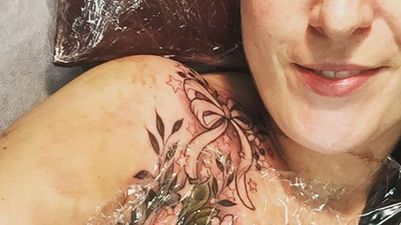 Cancer survivor shares photo of her breast tattoo to inspire others