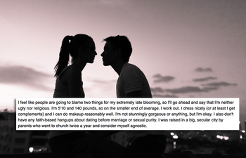 A 26-year-old woman who has never been kissed has asked the Internet for advice