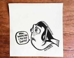 Dad draws adorable post-it notes for daughter’s lunch box every day for the last 3 years