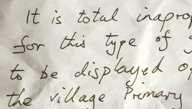 Grandmother receives angry note about her underwear on her line