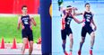 This video of an athlete helping his exhausted brother finish a race is just amazing