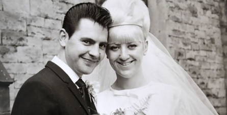 This couple wore their wedding outfits again 50 years later on their anniversary