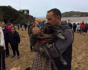 Hundreds joined Walnut the dog on his last ever walk
