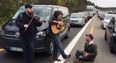 Trad band found the best way to pass the time after getting stuck in a traffic jam