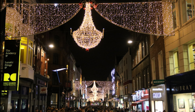 Massive crowd showed up to watch the Christmas lights being turned on on Grafton Street