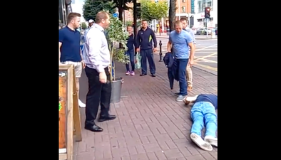 Shocking footage shows Dublin bouncer knocking out an aggressive attacker