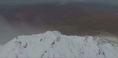 Drone footage of a snow covered Ireland is like something from Game of Thrones