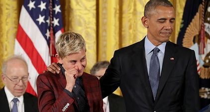 Barack Obama tears up when presenting Ellen with Presidential Medal of Freedom