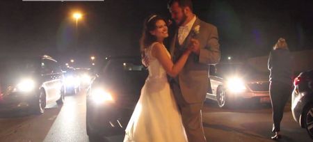 These newlyweds had their first dance on a Motorway
