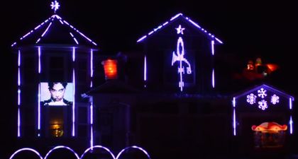 This Christmas light tribute to Prince is stunning