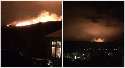 A large fire broke out in the Dublin mountains this evening